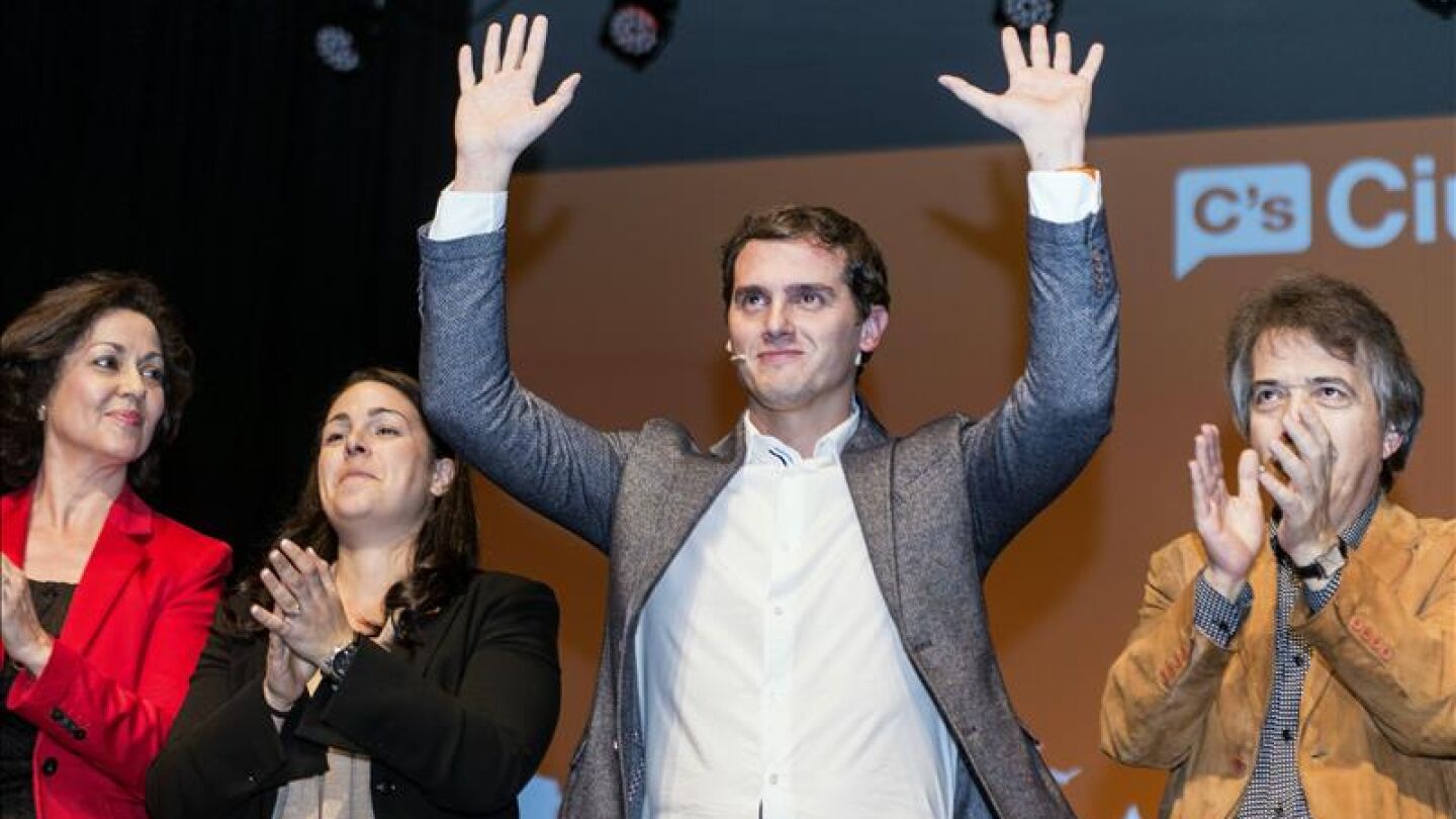 Albert Rivera en un acto de campa&ntilde;a electoral