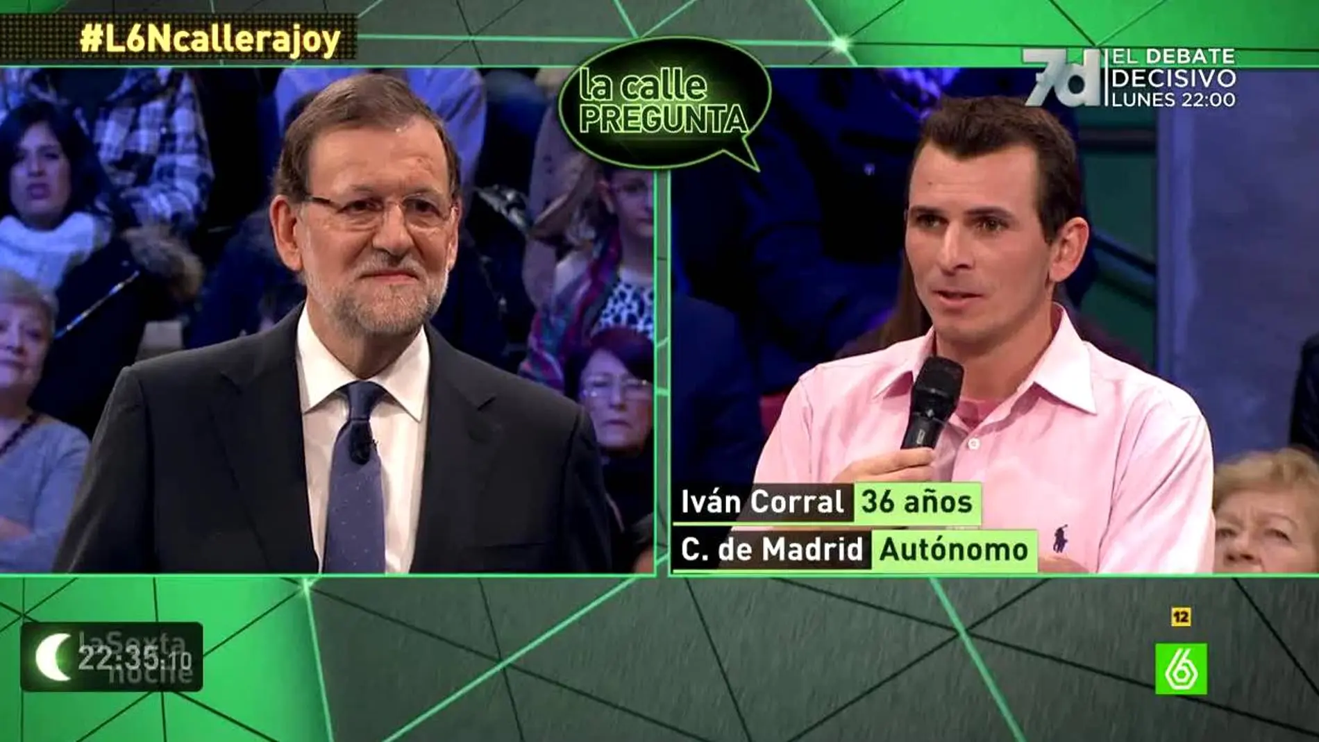Mariano Rajoy contestando en La Calle Pregunta