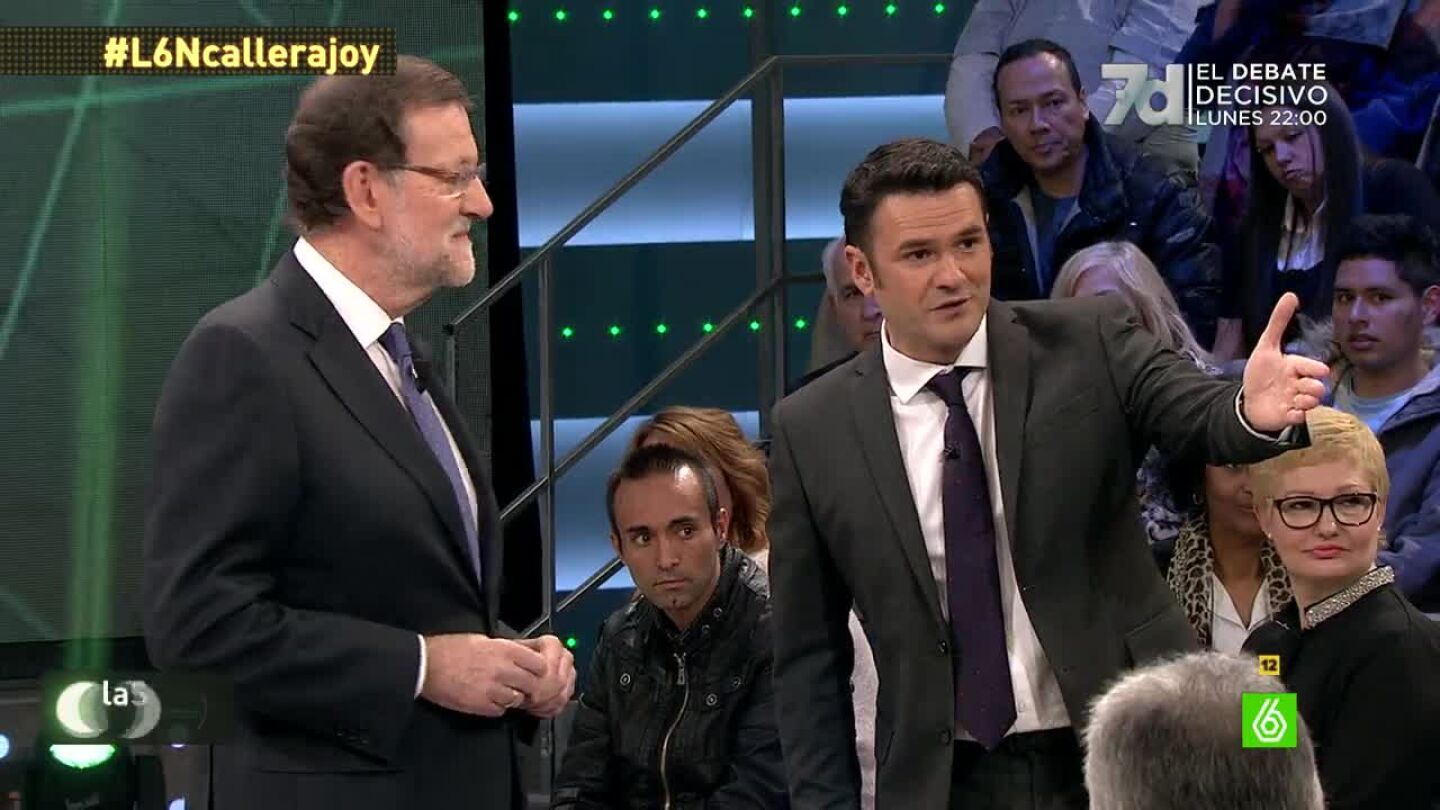 Mariano Rajoy durante su intervenci&oacute;n en La Calle Pregunta de laSexta Noche