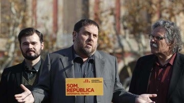 Oriol Junqueras durante un acto electoral