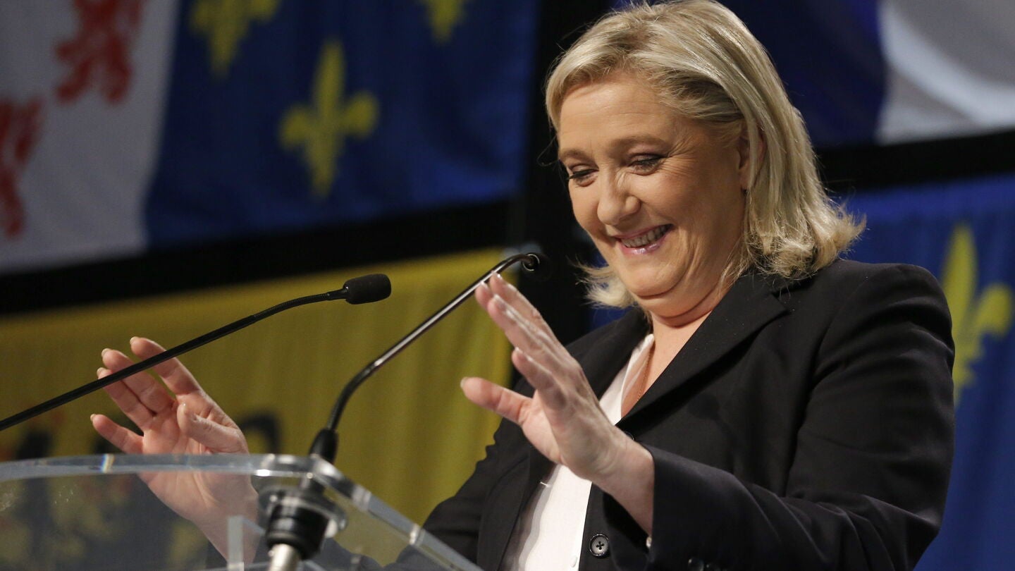 Marine Le Pen, l&iacute;der del Frente Nacional de Francia