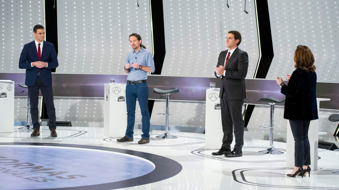 S&aacute;nchez, Iglesias, Rivera y Santamar&iacute;a, en el debate 7D