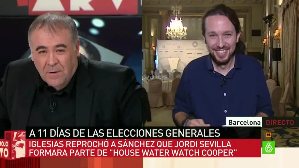 El líder de Podemos, Pablo Iglesias, en ARV El líder de Podemos, Pablo Iglesias, en ARV