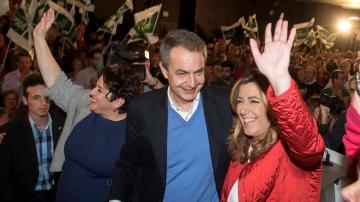  La presidenta del PSOE de Andalucía, Susana Diaz y el expresidente del Gobierno