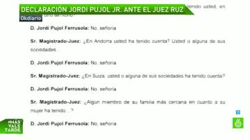 La declaración de Jordi Jr. ante el juez Ruz