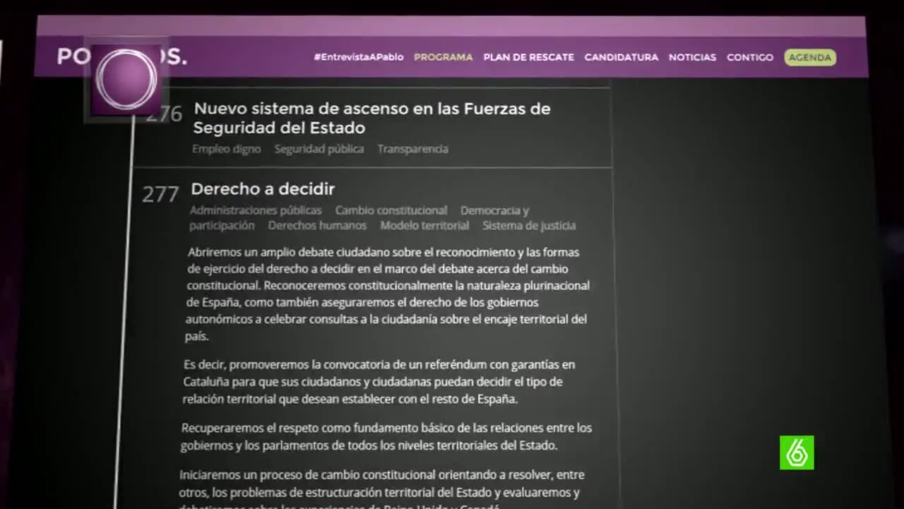 Podemos propone el derecho a decidir en Cataluña