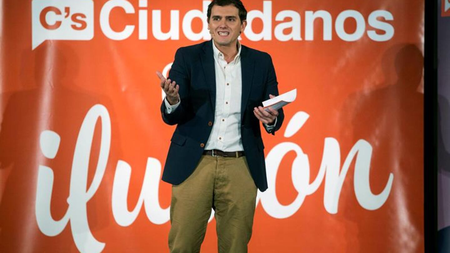 Albert Rivera en un acto de campa&ntilde;a electoral