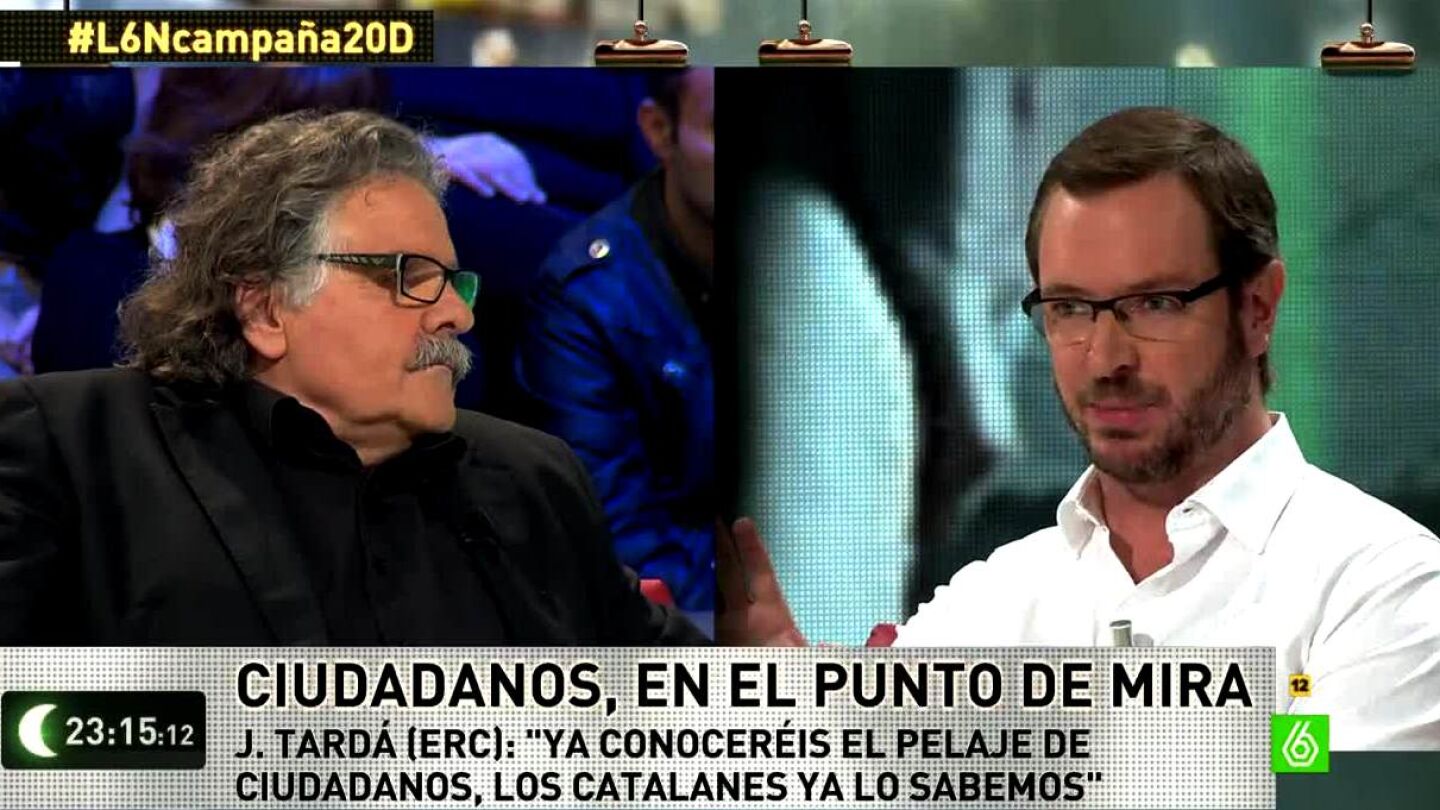 Joan Tard&aacute; y Javier Maroto en La Sexta Noche