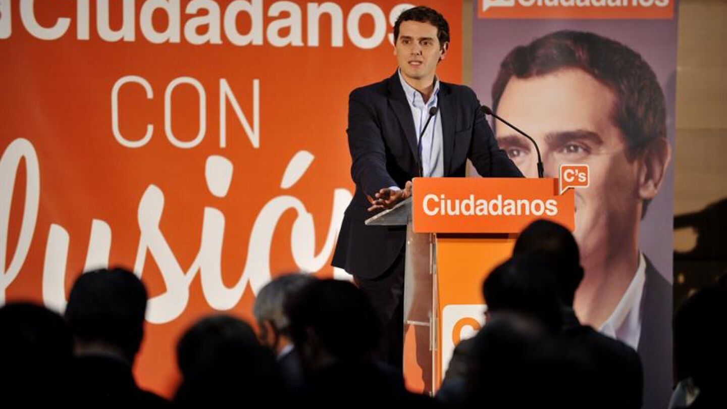 Albert Rivera en un mit&iacute;n de Ciudadanos