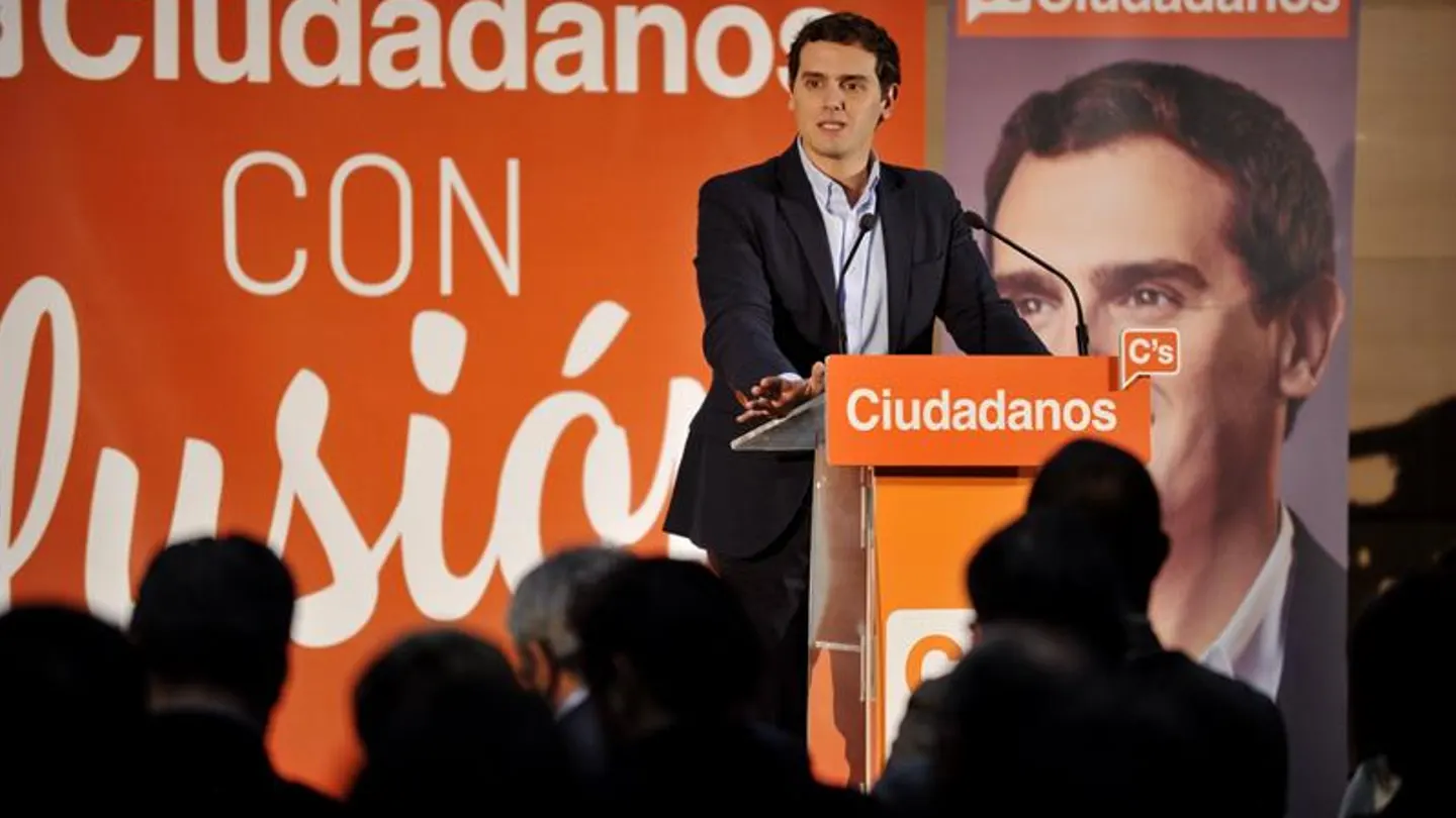 Albert Rivera en un mitín de Ciudadanos Albert Rivera en un mitín de Ciudadanos