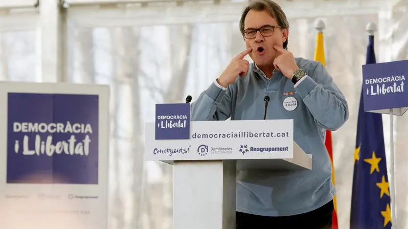 Artur Mas en un mitín de Democrácia i Llibertat