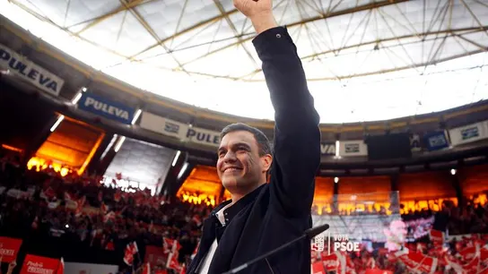 Pedro Sánchez en un mitin del PSOE Pedro Sánchez en un mitin del PSOE