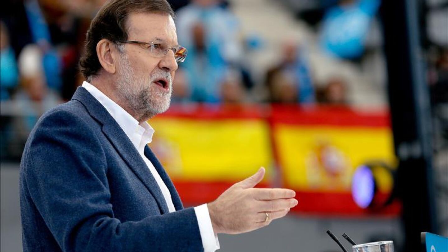 Mariano Rajoy en el acto central de campa&ntilde;a electoral