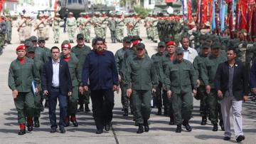 El presidente de Venezuela, Nicolás Maduro en el acto de salutación de Navidad 