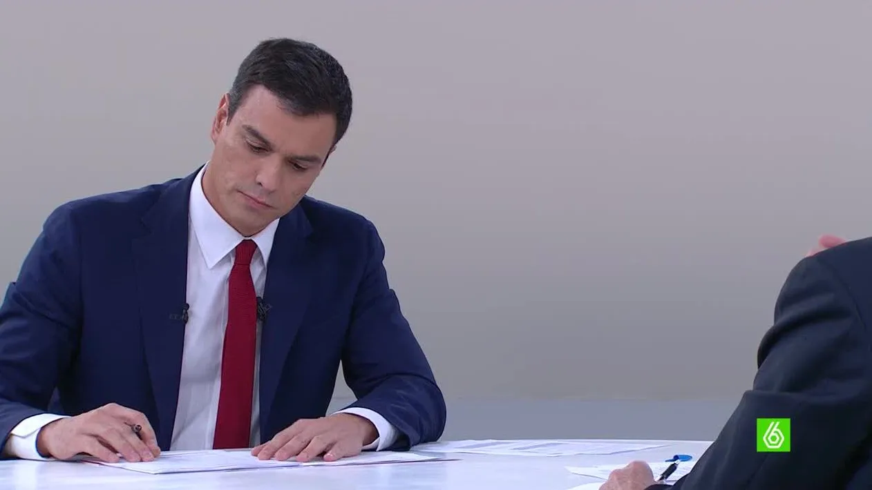 Pedro Sánchez durante el debate