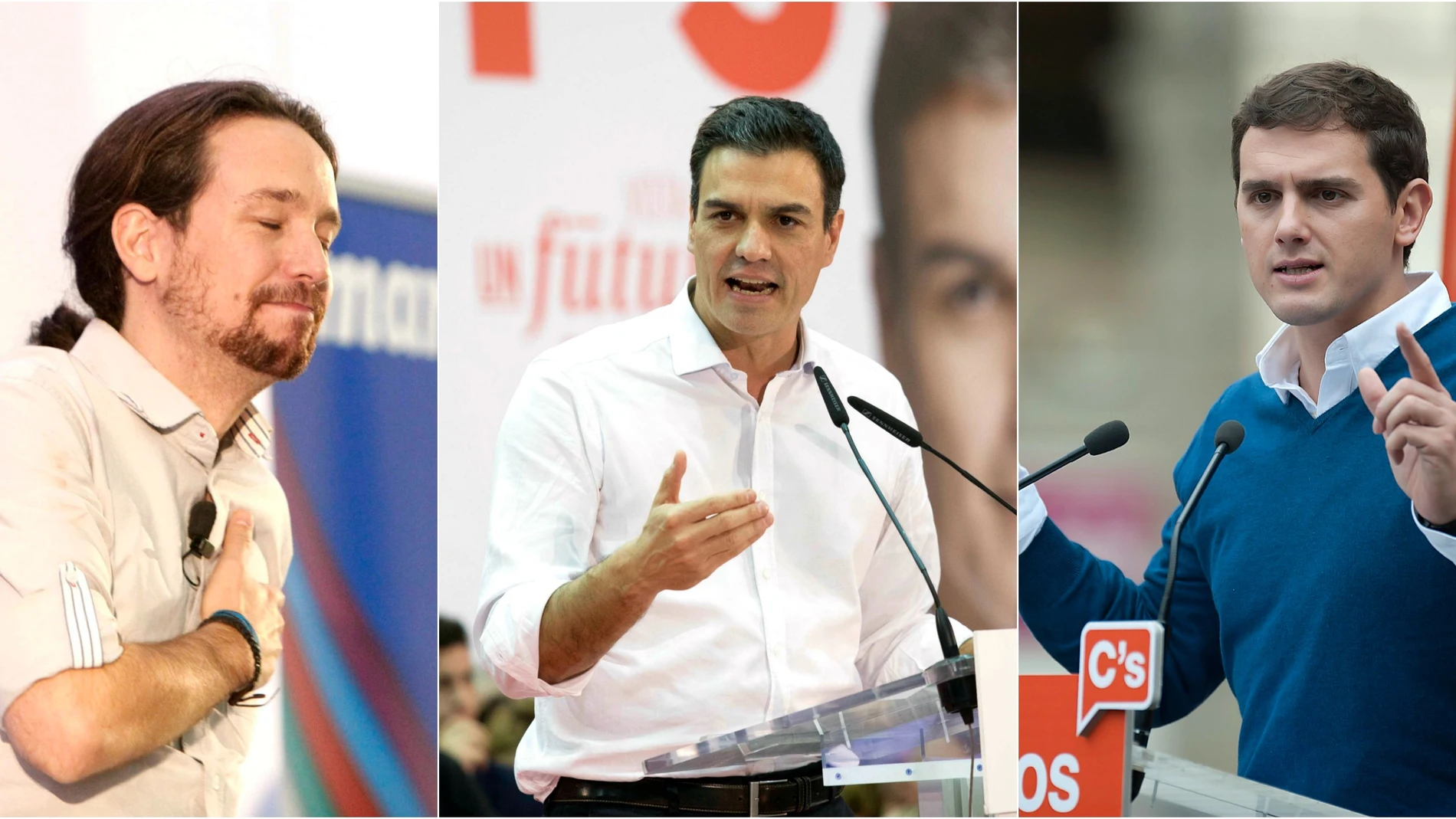 Los candidatos al Gobierno de Podemos, PSOE y Ciudadanos