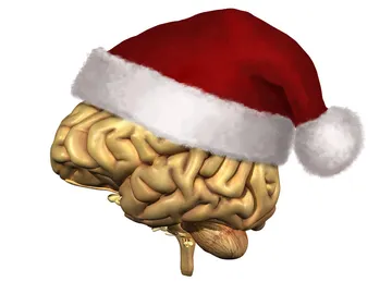 Cerebro con un gorro de Navidad Cerebro con un gorro de Navidad