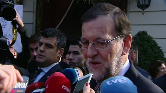 Mariano Rajoy, a su llegada a un hotel en Barcelona Mariano Rajoy, a su llegada a un hotel en Barcelona