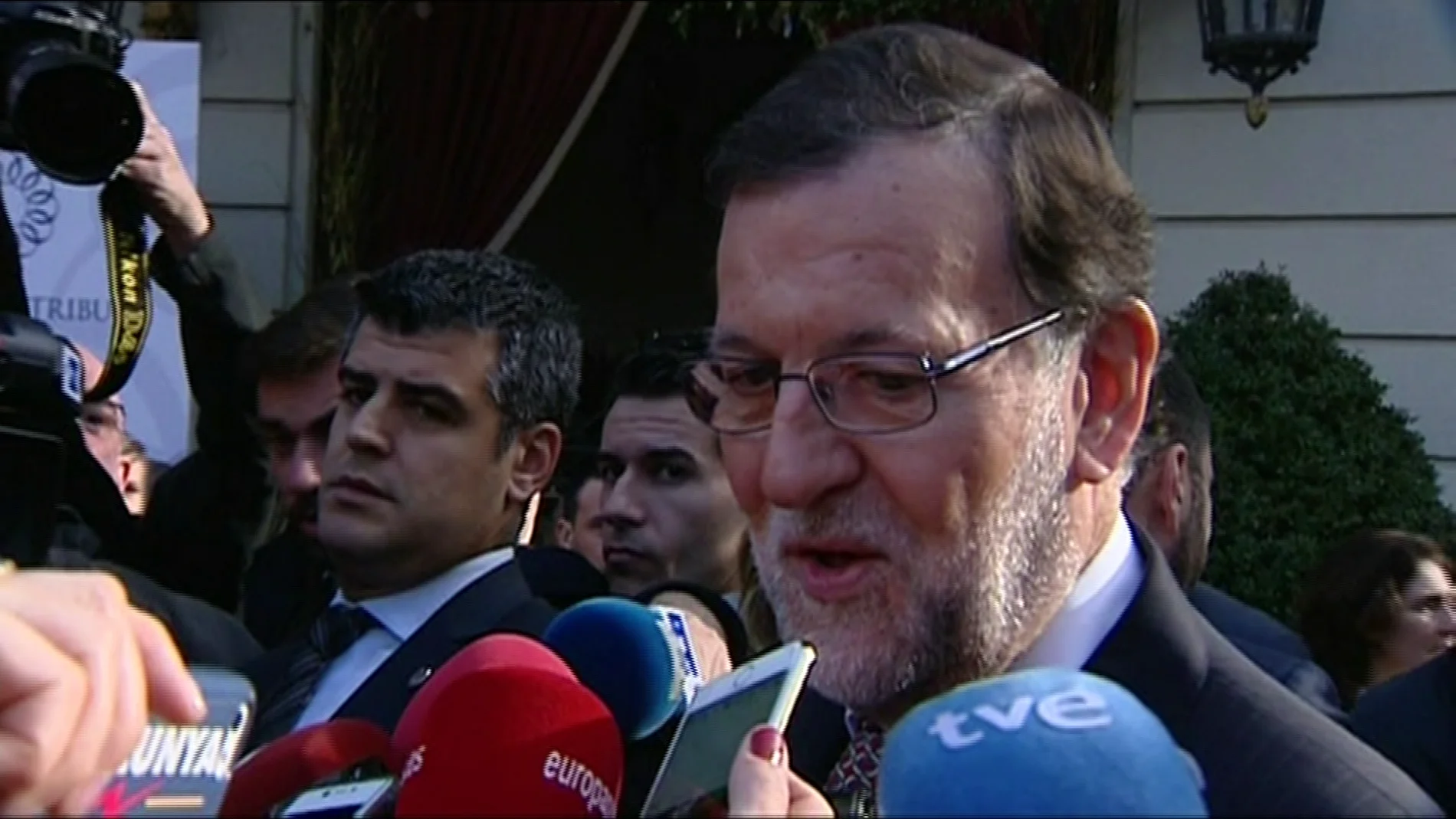 Mariano Rajoy, a su llegada a un hotel en Barcelona