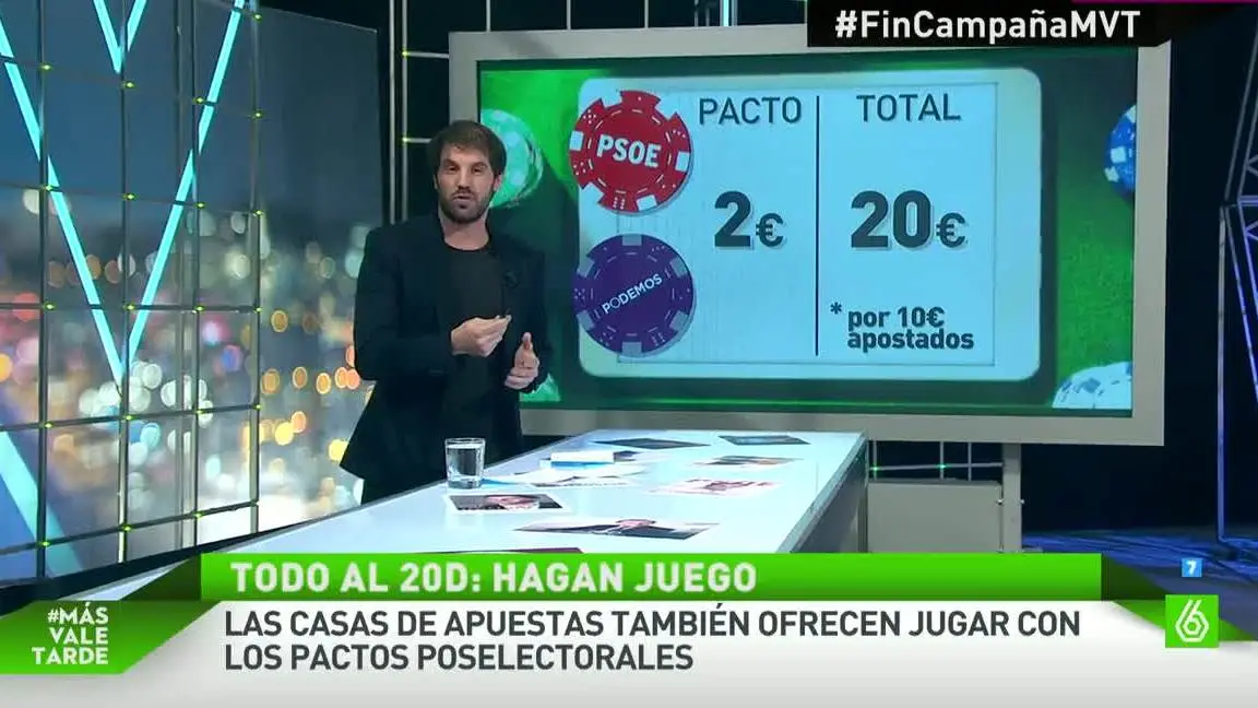 Apuestas en las casas de juegos para el 20D