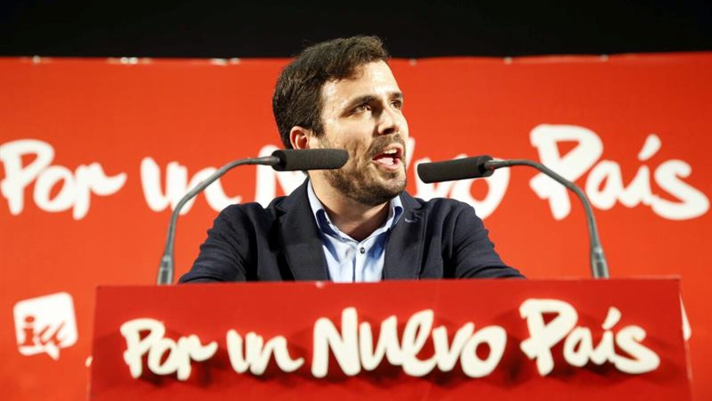 Alberto Garz&oacute;n, en el mitin de cierre de campa&ntilde;a