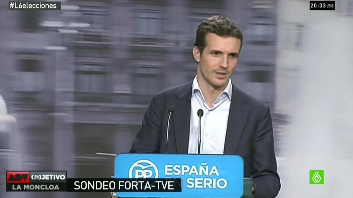 Pablo Casado da la primera valoración en la sede del PP Pablo Casado da la primera valoración en la sede del PP