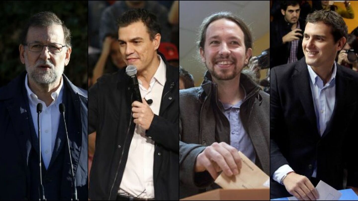 Rajoy, S&aacute;nchez, Iglesias y Rivera