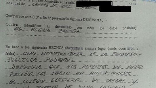 Denuncia interpuesta por Podemos