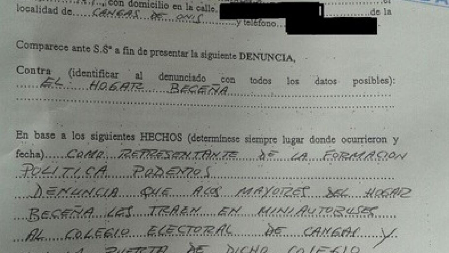 Denuncia interpuesta por Podemos
