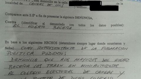 Denuncia interpuesta por Podemos