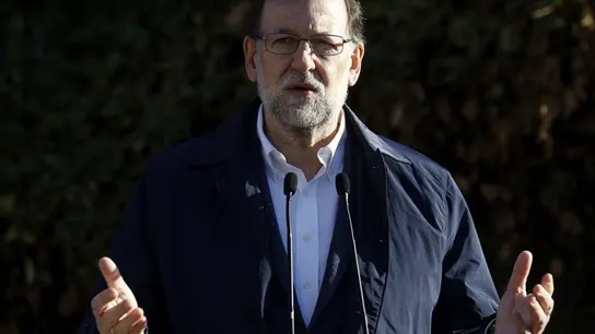 Mariano Rajoy ante la prensa tras votar Mariano Rajoy ante la prensa tras votar