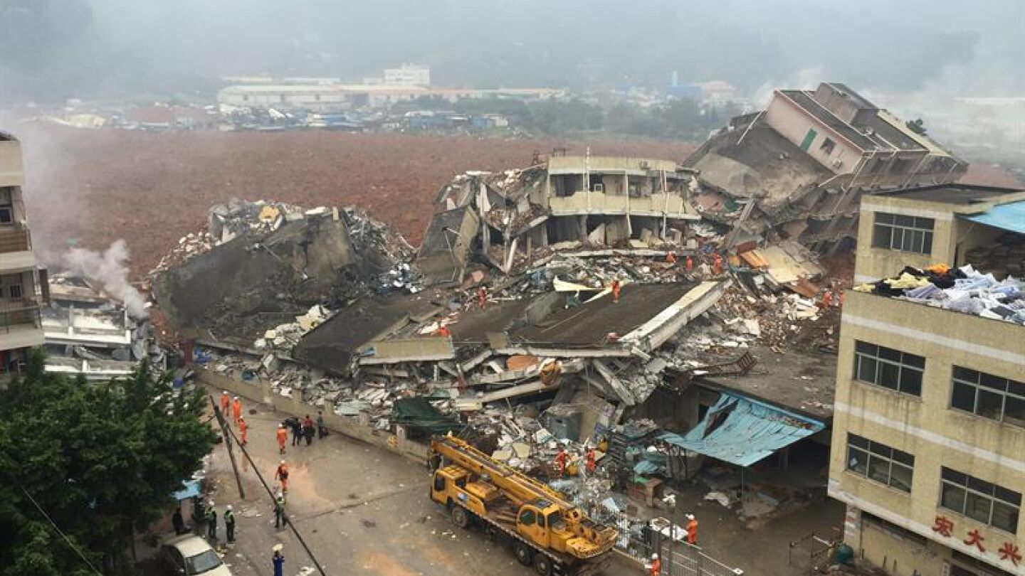 Corrimiento de tierras en Shenzen, China