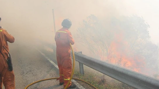 Incendio en Asturias, cerca de la frontera con Galicia Incendio en Asturias, cerca de la frontera con Galicia