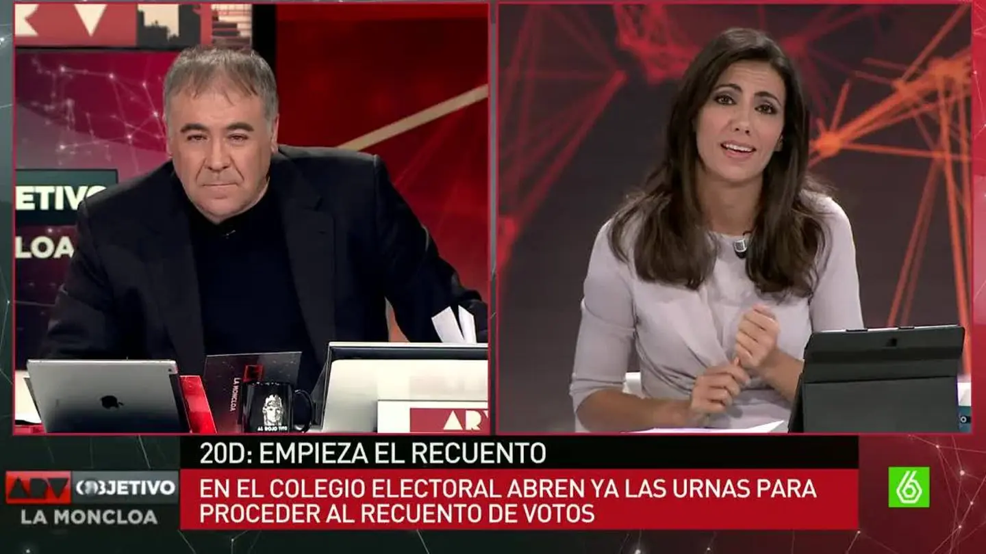 Antonio G. Ferreras y Ana Pastor, en el especial 'Al Rojo Vivo, Objetivo La Moncloa' Antonio G. Ferreras y Ana Pastor, en el especial 'Al Rojo Vivo, Objetivo La Moncloa'
