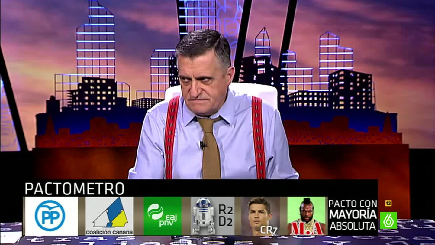 El Gran Wyoming: "PP, más PNV, más CC, más R2D2, más CR7 y más M.A... Mayoría absoluta" El Gran Wyoming: "PP, más PNV, más CC, más R2D2, más CR7 y más M.A... Mayoría absoluta"