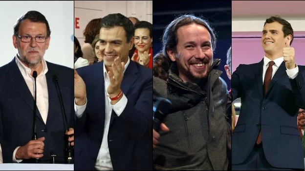 Rajoy, Sánchez, Iglesias y Rivera