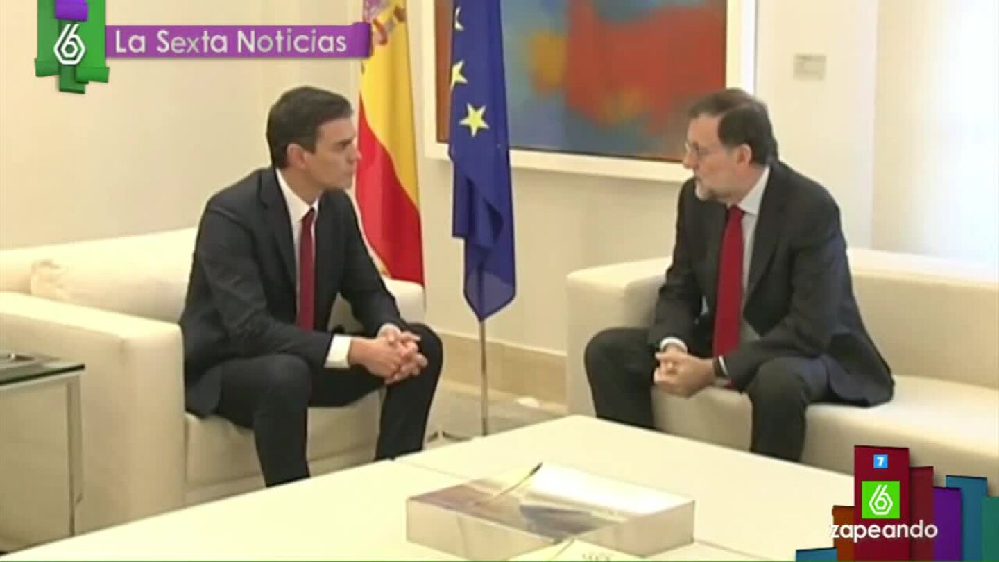 Miki Nadal dobla a Mariano Rajoy en su reuni&oacute;n con Pedro S&aacute;nchez: "La corbata es del mercadillo"