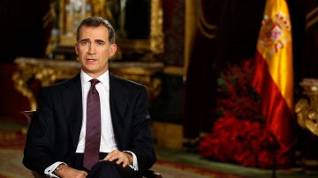 El rey Felipe VI, durante el discurso de Navidad 