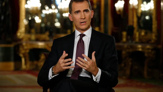 El rey Felipe VI, durante su discurso navideño en el Palacio Real El rey Felipe VI, durante su discurso navideño en el Palacio Real