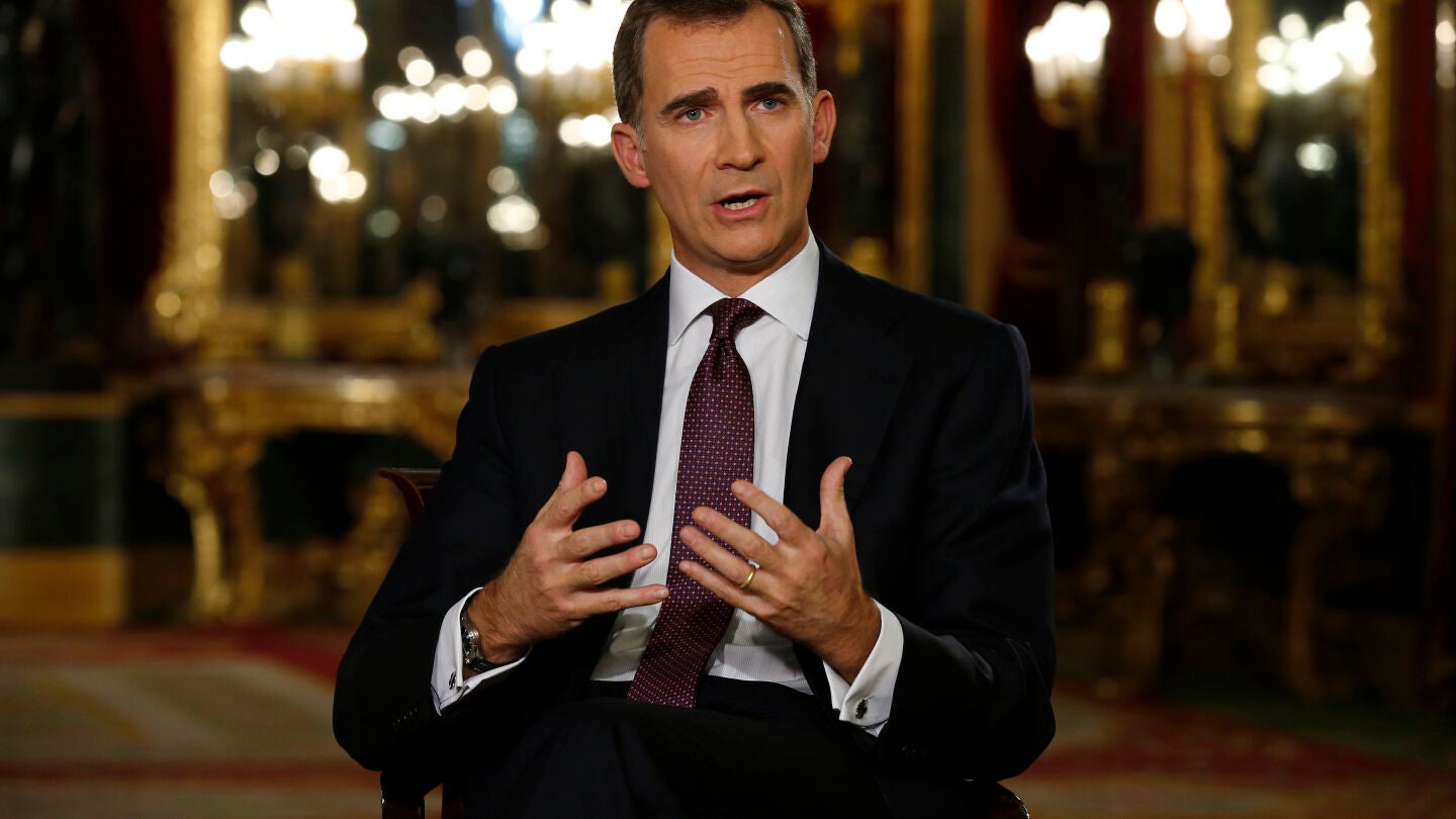 El rey Felipe VI, durante su discurso navide&ntilde;o en el Palacio Real