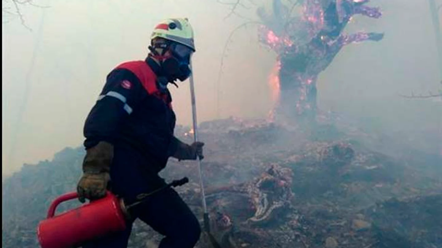 Los cambios en la dirección del viento dificultan el control del incendio declarado en Arantza Los cambios en la dirección del viento dificultan el control del incendio declarado en Arantza