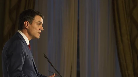 Pedo Sánchez durante una intervención en público Pedo Sánchez durante una intervención en público