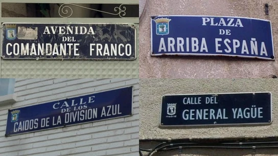 Calles con nombres franquistas en Madrid Calles con nombres franquistas en Madrid