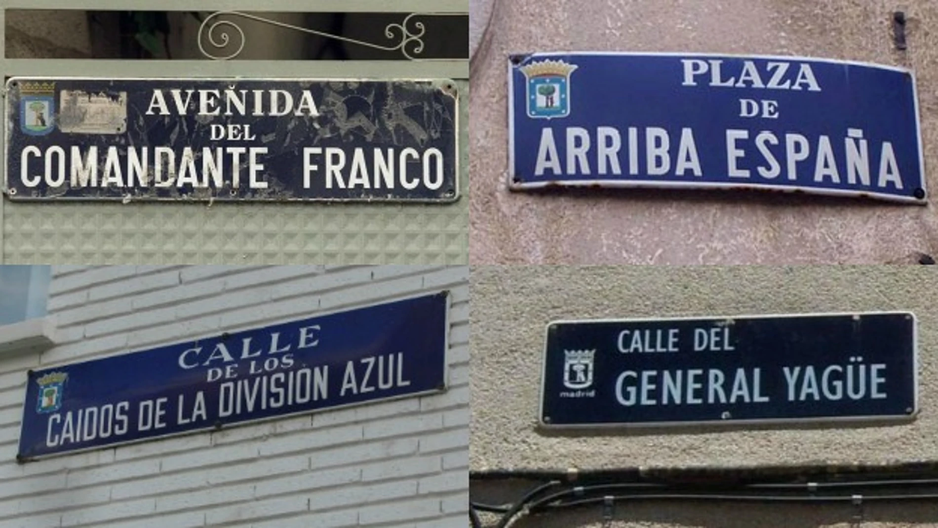 Calles con nombres franquistas en Madrid