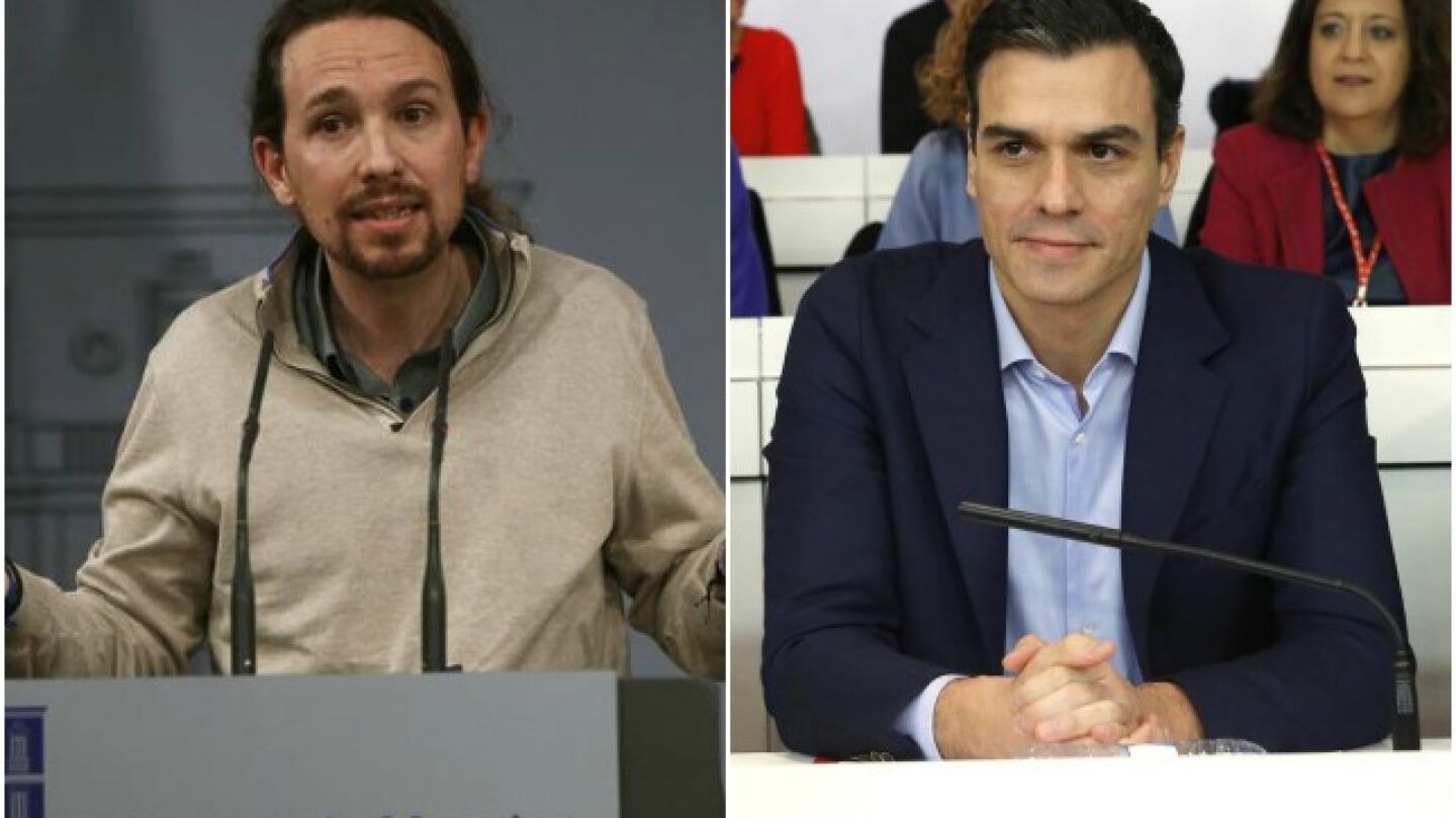 Pablo Iglesias y Pedro S&aacute;nchez