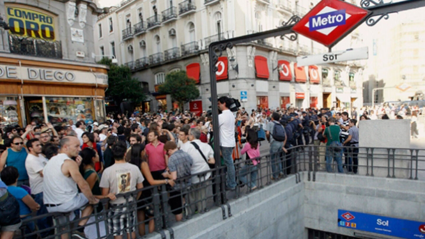 Parada de metro Sol en Madrid