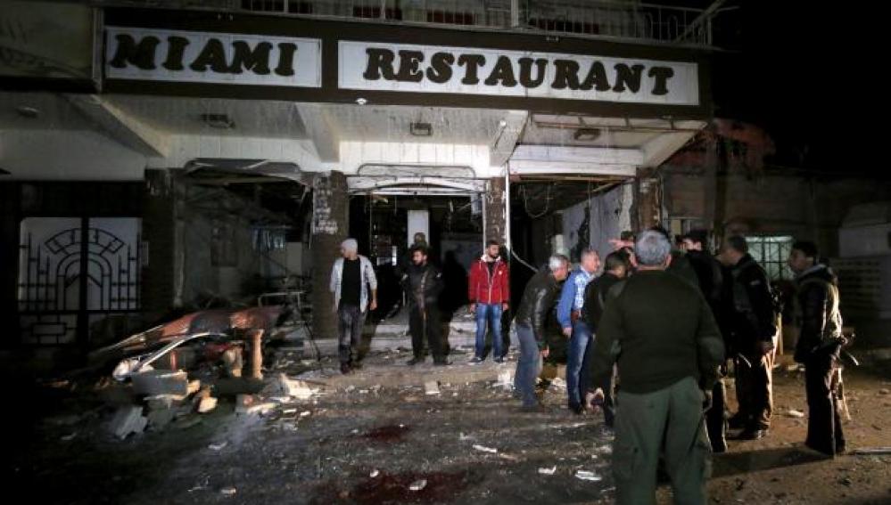 Uno de los restaurantes afectados en los atentados de Qamishli