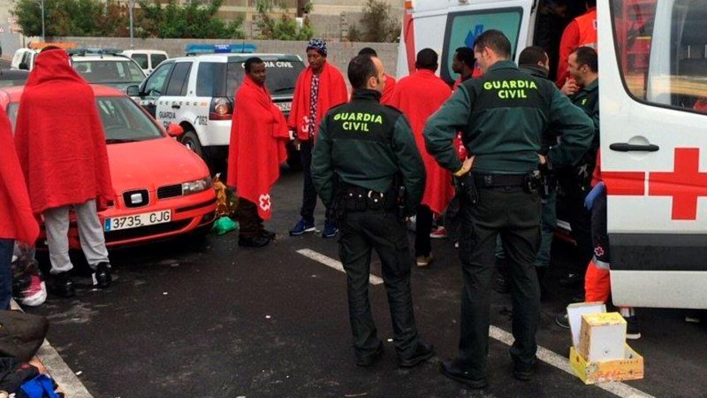 Algunos de los inmigrantes que llegaron a Ceuta