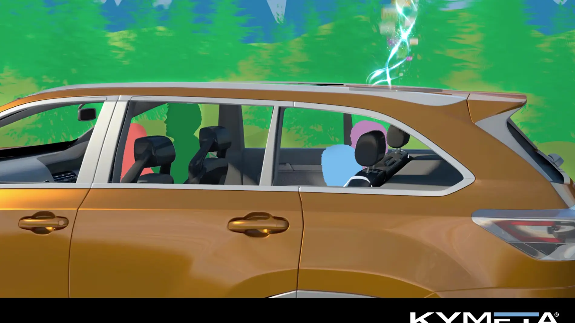 Recreación artística de un coche conectado con la tecnología mTenna