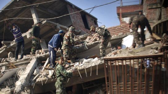 Imagen de los desperfectos causados por el terremoto en la India